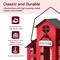 Glitzhome® 12" Red Metal Barn Hanging Bird Feeder